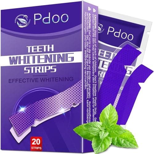 Purple Teeth Whitening Strips - 20 Teeth Whitener Strips (10 Uses) | Purple Color-Correcting Gel Technology | Teeth Whitening Kit for Sensitive Teeth | Enamel Safe, Peroxide-Free for a Brighter Smile