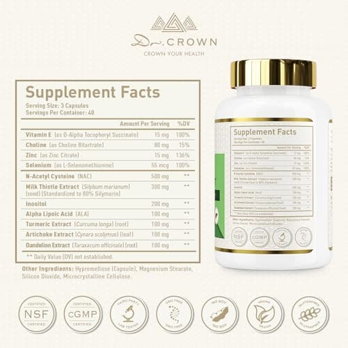 Liver Cleanse Detox & Repair -Milk Thistle Supplement, 80% Silymarin, with N-Acetyl Cysteine(NAC), Artichoke, Turmeric & Dandelion for Liver & Antioxidant Support, All-Natural, Gluten Free, Non-GMO - Thumbnail 6
