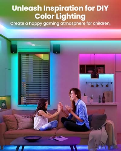 Pak LED Lights for Bedroom, 32.8ft(2 Rolls of 16.4ft) Smart RGB+IC LED Strip Lights with App/Remote Control, Music Sync Color Changing Flexible LED Lights with 64 Scene Modes for Party, Home, Gaming - Thumbnail 6