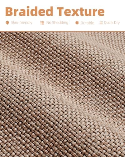 PADOOR Braided Toilet Rugs U Shaped, Non Slip Toilet Mats for Bathroom Floor Machine Washable Super Absorbent Contour Bath Rugs for Toilet Mat Quick Dry U Shaped Toilet Rug, 20''x24'' Beige - Thumbnail 3