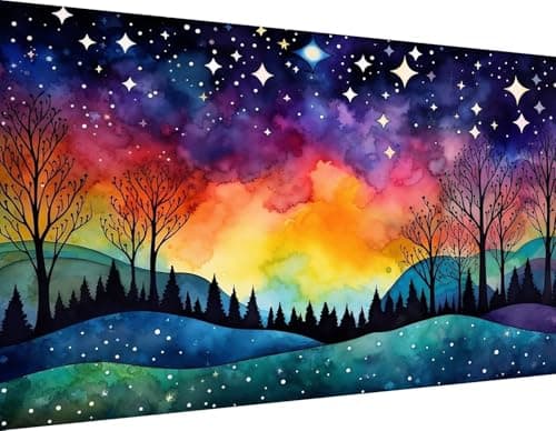 ijbnhd Large Diamond Painting, Extra Large Diamond Art Kits for Adults, Full Drill Round Big Diamond Painting, DIY Gem Art and Crafts for Home Wall Decor Gift 27.5 X 15.7inch - Image 1