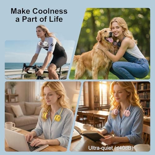 Suzii Portable Neck Fan, Hands Free Wearable Personal Fan with 5 Speeds, Rechargeable Foldable Cooling Fan, 360° Adjustable Lightweight Fan for Travel, Home, Office, Outdoor - Thumbnail 4