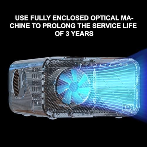 [Built-in Apps & Native 1080P] Smart Projector with WiFi and Bluetooth,Ultra-Bright 1000 ANSI,Auto Focus & Keystone Portable Outdoor Projector,Polaring 4K Support Dual Band Android Movie Projector - Thumbnail 6