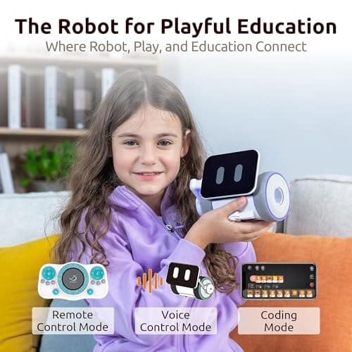 WhalesBot Pubbo Air Smart Interactive Robot for Kids, Voice/Touch/APP/Remote Control, Modular/Scratch Coding, Companion Robotic with Sensors, STEM Educational Toy for Boys Girls 4 5 6 7 8 9 10 - Thumbnail 2