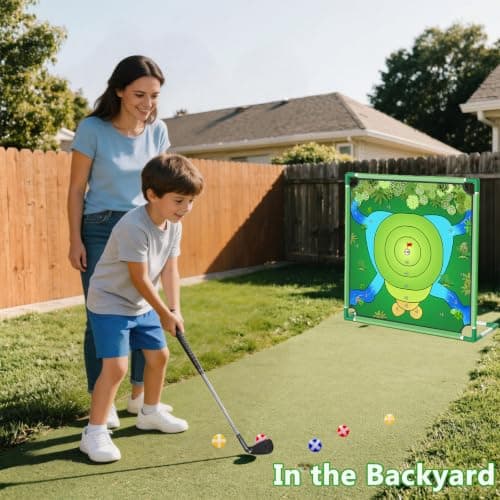 VQRZG Golf Chipping Outdoor Game, Portable Yard Practice Set, Indoor & Lawn Play for Adults and Family, Backyard, Beach, Office Party, Golf Gifts for Men (Golf Chipping Game Set) - Thumbnail 2