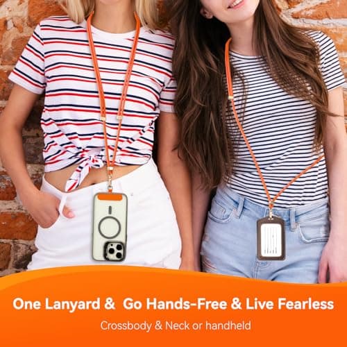 VVAAGG Cell Phone Lanyard for iPhone: Crossbody Phone Strap Adjustable Neck Wrist Strap Anti Theft Long Lanyard Travel Essential for Women Most iPhone and Android Smartphones - Thumbnail 6