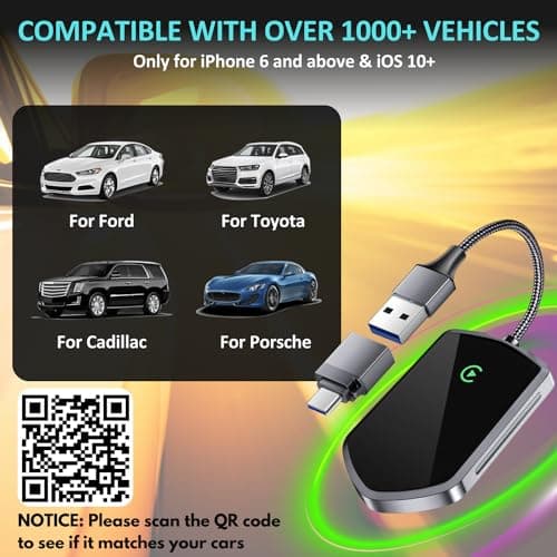 symtype Wireless Carplay Adapter for iPhone: Stable Fast Connection for Apple Carplay Wireless Adapter Wireless Apple Carplay Adapter Apple Car Play Wireless Adapter | Fits Cars from 2015, iOS 10+ - Thumbnail 4