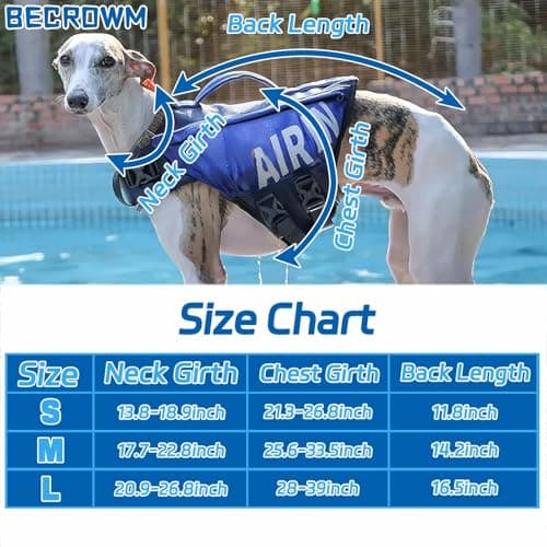 BECROWM Dog Life Jacket Ripstop Dogs Life Vest for Swimming Boating Dog Safety Vest Adjustable Preserver with High Buoyancy and Durable Rescue Handle for Small,Medium,Large Dogs (Small) - Thumbnail 3