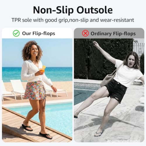 STEP QUEEN Women's Flip Flops Ergonomic Arch Support Sandals Soft Rubber Beach Shoes 2026 Yoga Mat Flip Flops Women Black Size 11 - Thumbnail 5