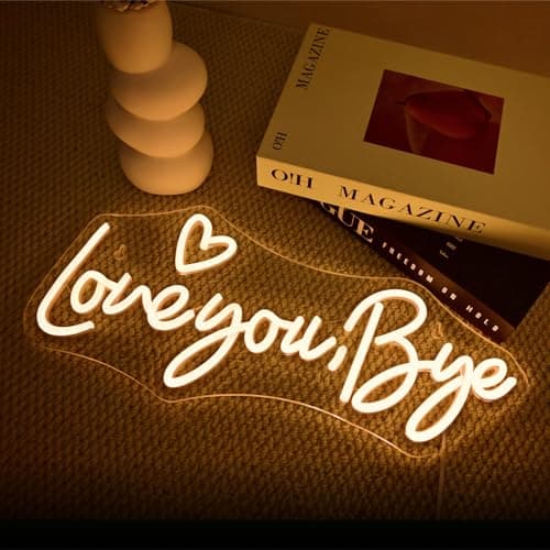 FAXFSIGN Love You Bye Neon Sign Above Door Led Light Neon Signs For Wall Decor Warm White Entryway Hallway Neon Light Graduation Bedroom Home Wedding Party Bar Modern Decoration Birthday Gift - Thumbnail 5