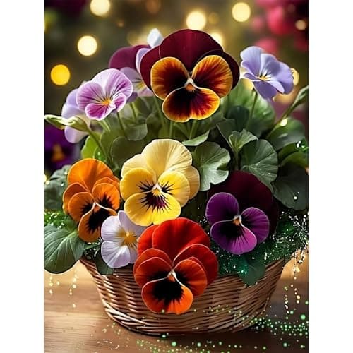 Flower Diamond Art Kits for Adults, 5D DIY Diamond Painting Kits for Beginners, Full Drill Round Gem Art for Adults Home Wall Decor 12x16in - Image 1