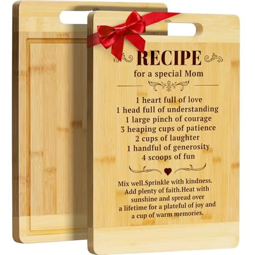 Kikcoin Mom Birthday Gifts - Bamboo Cutting Boards for Kitchen, Mother Cutting Board Gift from Daughter Son, Mothers Day Gift, Unique Gift for New Mom, Step Mom, Bonus Mom - Image 1