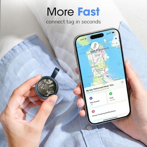 1 Pack Tracker for iOS and Android Bluetooth Tracker Smart Tags Compatible with Apple Find My (iOS) & Google's Find Hub Item Locator for Keys, Luggage, Wallet, Vehicles - Thumbnail 3