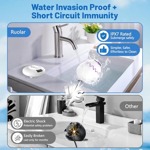 Ultrasonic Retainer Cleaner Machine for Dentures | 45kHz Dental Cleaning Pod for Aligner, Nightguard, Braces, Jewelry, Watch, 3 Timer Modes - with Cooling Fan & Removable Base Moonlight White - Thumbnail 6