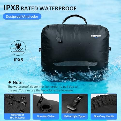 Travel Vacuum Bags with Pump, 33L Vacuum Seal Bags for Clothing, IPX8 Waterproof Vacuum Storage Bags with Handle for Luggage, Backpack, Suitcase, Home & Outdoor 2pack (Black) - Thumbnail 3