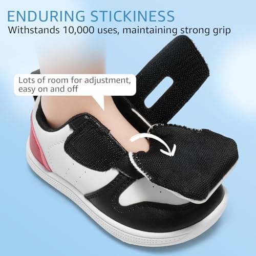 STQ KIDS Toddler Wide Toe Box Shoes Boys Barefoot Shoe Kids Tennis Sneakers Breathable Non-Slip Zero Drop Preschool First Walking Running Outdoor Activities Black Red Toddler Size 7 - Thumbnail 6