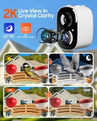 Bird Feeder with Camera, Smart Birdfeeder with Cam Solar Powered, 2K HD Video, AI Identification, Instant Arrival Alerts, IP66 Bird Bath & Feeder,Gift for BirdLover (with Stand, Green) - Thumbnail 4