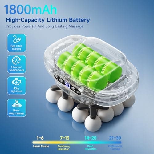 Upgraded Mini 16-Head Massage Gun, Electric Deep Tissue Massage, 3 Modes, 30 Levels Of Speed, Used To Relieve Pain In Neck, Back, And Leg Muscles, Lightweight And Portable, Suitable For Small Figures - Thumbnail 2