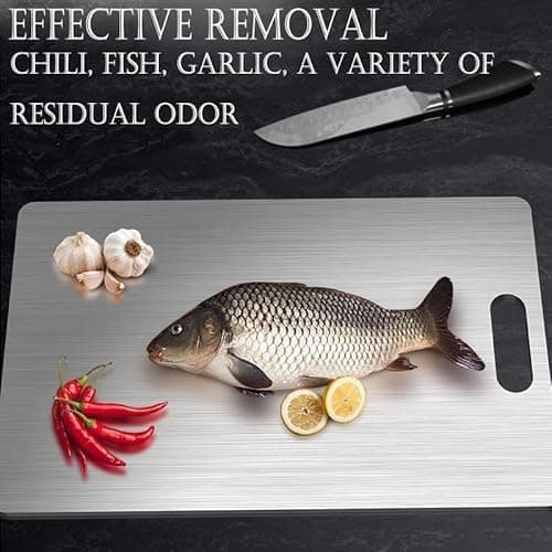 Titanium Cutting Board - 100% Pure Titanium Cutting Boards for Kitchen - Cutting Edge Hygiene & Durability, Home Cooking - Thumbnail 3