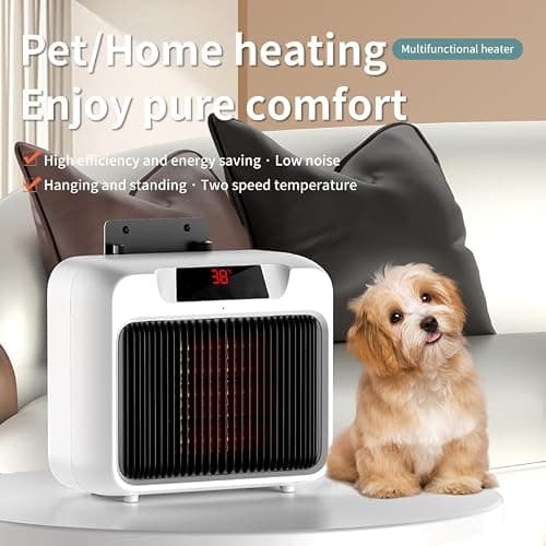 600W Dog House Heater,Anti-Bite Cord Heated Dog House,Wall-Mounted Dog HeaterKeep Your Pet Warm and Happy UL Tested for Safety (white) - Thumbnail 2
