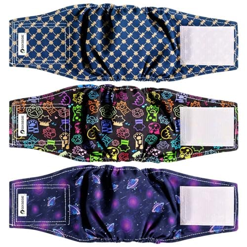Reusable Dog Diapers Male, Washable Premium Belly Bands for Male Dogs-Pack of 3, High Absorbing Large Male Dog Wraps,for Doggie & Puppy in Incontinence or Excitable Urination and Training (XL)