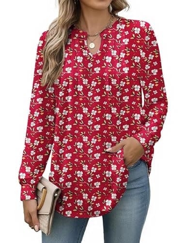 Misakia Women Long Sleeve Tunic Top Fall Fashion Dressy Casual Trendy Shirt Pleated Blouse 2025 - Image 1