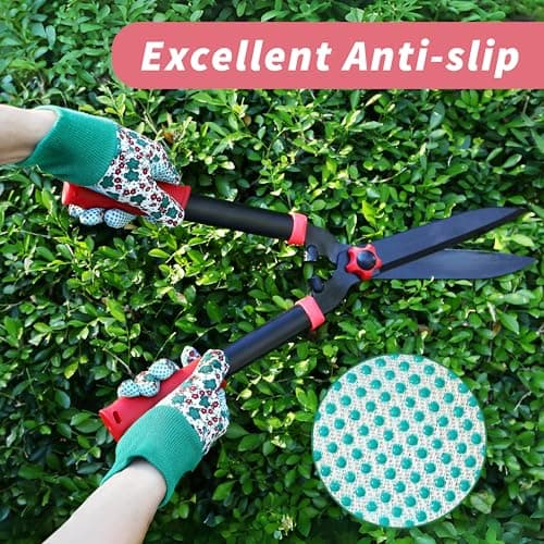 DOFOWORK Gardening Gloves - 4 Pair Garden Gloves for Women, Soft Womens Floral Cute Glove for Women - Thumbnail 4