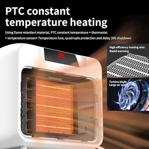 600W Dog House Heater,Anti-Bite Cord Heated Dog House,Wall-Mounted Dog HeaterKeep Your Pet Warm and Happy UL Tested for Safety (white) - Thumbnail 5