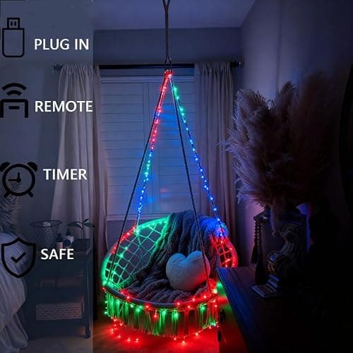 USB Fairy Lights Plug in, 33 Feet 100 LED Twinkle String Lights with Remote and Timer, Waterproof 8 Modes for Bedroom Indoor Wreath DIY Party Wedding Christmas Holiday Decoration(2 Pack Multicolor) - Thumbnail 4