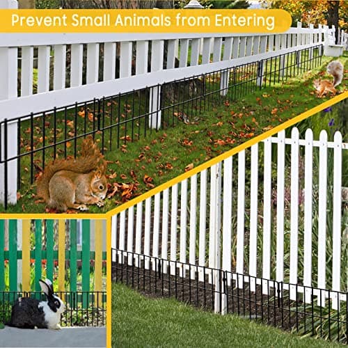 Animal Barrier Fence, 10 Pcs Upgrade 1.26 in Gap Decorative Fences No Dig Fence for Rabbits and Dog Ground Defense, Rustproof Metal Wire Garden Fence Border for Garden & Patio Landscaping - Thumbnail 4