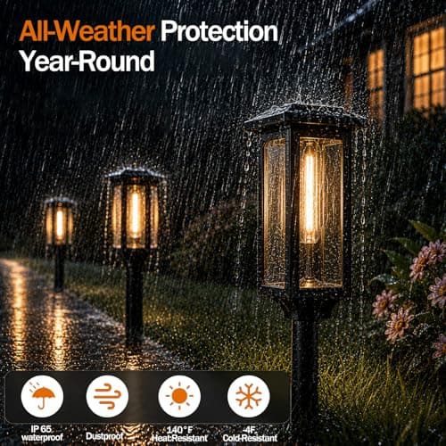 Tenmiro-Solar-Pathway-Lights-Outdoor-8-Pack-LED-Solar-Powered-Garden-Lights-Waterproof-IP65-Auto-On/Off-Outdoor-Light-for-Yard-Lawn-Patio-Path-Walkway-Driveway-Landscape-Lighting-Decor-3000K - Thumbnail 6