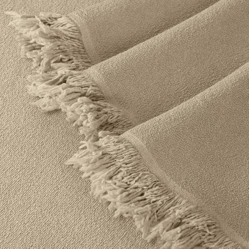 TAOCOCO Couch Cover, Couch Cover Blanket for Sofa, Thick Durable Throw for Sectional Couch, Washable Furniture Protector for Dogs Kids, Tassel Trim, 71''x102'' Khaki