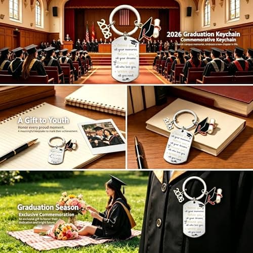 Hyloxs 2026 Graduation Keychain, Bulk Party Favors Souvenir for High School and College Students, Inspirational Gift for Him or Her (Silver-With You) - Thumbnail 6