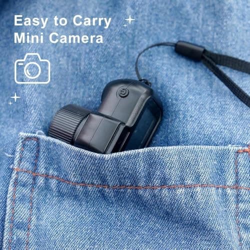 Gsnagole Keychain Camera, World's Smallest 1080P HD Mini Camera, Retro Portable Mini, 100 Mins Battery Life, for Students, Kids (16G) - Thumbnail 3