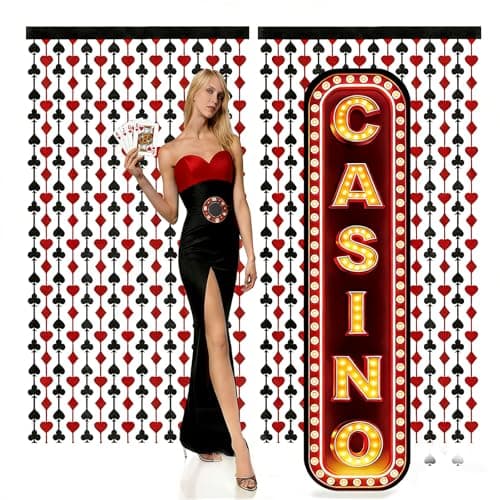 Casino Night Decorations - Giant Casino Sign Cardboard Cutout Standup for Las Vegas Party Decorations, Casino Photo Booth Props - Image 1