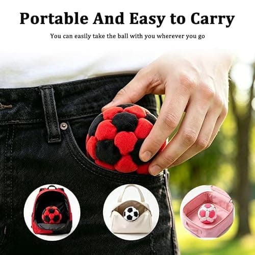 Syutinn 2026 Updated Footbag, Professional Well-Filled Kick Ball, Durable Hand-Made Soft Dirt Foot Bag for Beginners,Foot Sports,Outdoor Play,Party Games and Coordination Training (3 PCS) - Thumbnail 3