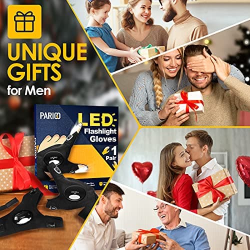 PARIGO Easter Basket Stuffers for Adults, Lights Finger LED Flashlight Gloves for Men, Father Day Gifts for Dad Husband Him Grandpa, Cool Suff Easter Stuffers Fishing Gifts for Men Camping Repairing - Thumbnail 2