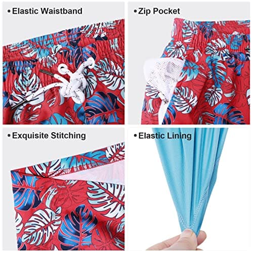 Arcweg Mens Swimming Trunks 2 in 1 with Boxer Liner 5.5" Quick Dry Swimwear Bathing Suit Swim Shorts with Zipper Pockets - Thumbnail 5