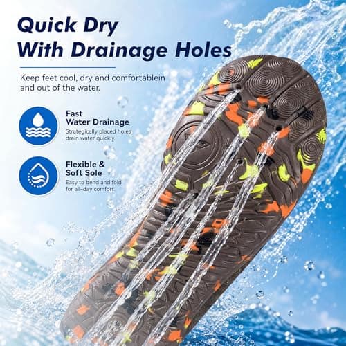 GEMYSE Water Shoes for Women Men Barefoot Lightweight Quick-Dry Aqua Socks Non-Slip Beach Pool Swim Footwear with Holes(Coffee,women9/men8) - Thumbnail 2