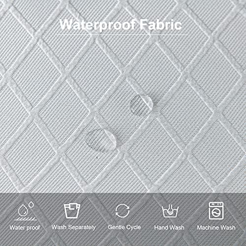 Genina Waterproof Seat Covers for Dining Room Chairs Covers Dining Chair Cover Kitchen Chair Covers (White, 6 Pcs) - Thumbnail 5