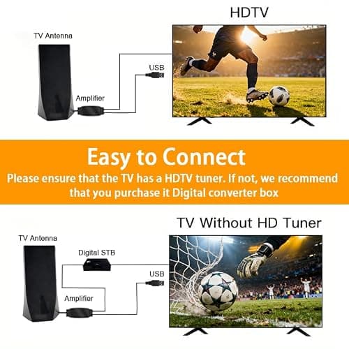 TV Antenna for Smart TV Indoor – Dual Mode Amplified TV Antenna, 4K 1080P Indoor Antenna with Adjustable Gain Switch, Light Magnetic Base, Signal Booster, Free Local Channels - Thumbnail 6