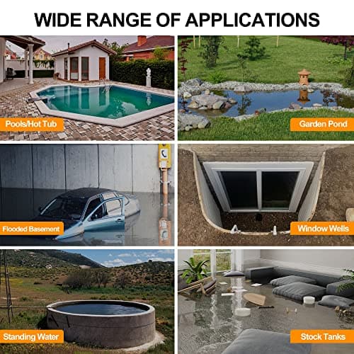 PANRANO Submersible Water Automatic Sump Pump 1HP Clean/Dirty Water Removal Pump 4000PGH With Float Switch Electric Portable Transfer Water Pump for Swimming Pool Garden Pond Basement Draining - Thumbnail 6