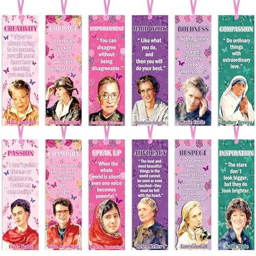 RUBOAOA Women History Month Bookmarks, 120 Pcs Inspirational National Women's Day Book Marker Page Clips, Motivational Book Dividers for Bible Reading Classroom Gifts Library Supplies - Image 1