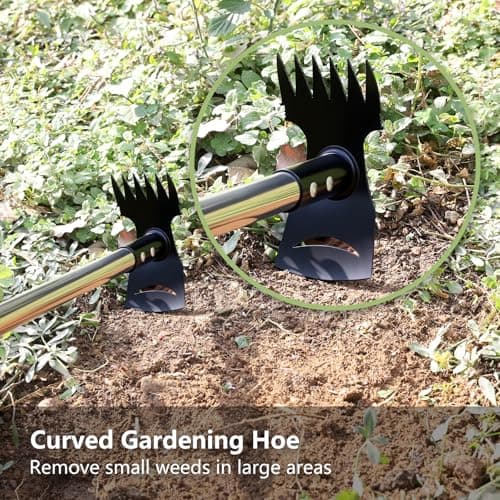 Mitclear Weed Puller Tool with Long Handle(58IN), 2-in-1 Gardening Hand Tools Weeds Remover, Weeder Rake & Garden Hoe Combo, Manual Weeding Puller Tool for Garden Yard Patio Lawn - Thumbnail 5