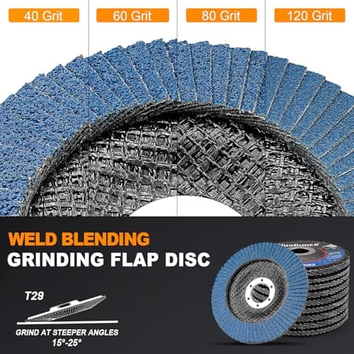 NuoDunco 120 Grit Flap Discs 4 1/2 x 7/8-Inch for Angle Grinder Sanding Disc Wheel,T29 Zirconia Grinding Wheel for Stainless Steel, Sheet Metal,Wood (10 Pack) - Thumbnail 2