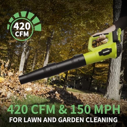 LEAPUL Leaf Blower Cordless, 21V Electric Leaf Blower with 2×2.0Ah Batteries & 1 Fast Charger, Lightweight Battery Powered Blower for Lawn Care, Patio Cleaning - Thumbnail 4