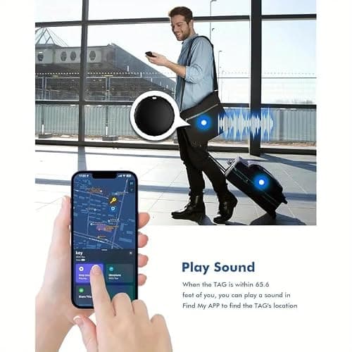 GPS Tracker for Vehicles with Magnetic Case Work with Find My (iOS Only)-No Monthly Fee Subscription No SIM Card Required, Waterproof,Real-Time GPS Tracking Devices or Cars, Trucks, Anti-Theft(Black) - Thumbnail 6