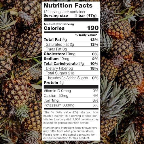 JONESBAR (Pineapple and Coconut, 12 Count (Pack of 1)), USDA Organic Fruit & Nut Bar, Non-GMO, Kosher, Vegan, Gluten Free, Simple Snack Bar - Thumbnail 2