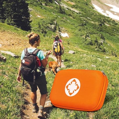 276PCS Mini Car First Aid Kit Travel Size for Business Trips, Compact First Aid Emergencies Kit Supplies for Rv Hiking Rode Trips Home Essentials, Orange AMORNING - Thumbnail 6