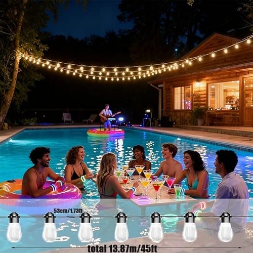 AurNyvaMay Outdoor String Lights with 20 Shatterproof Patio Deals S14 Vintage Edison Bulbs,2700K Dimmable Outdoor Lights,IP65 Waterproof LED String Lights for Outside, Patio Lights - Thumbnail 5